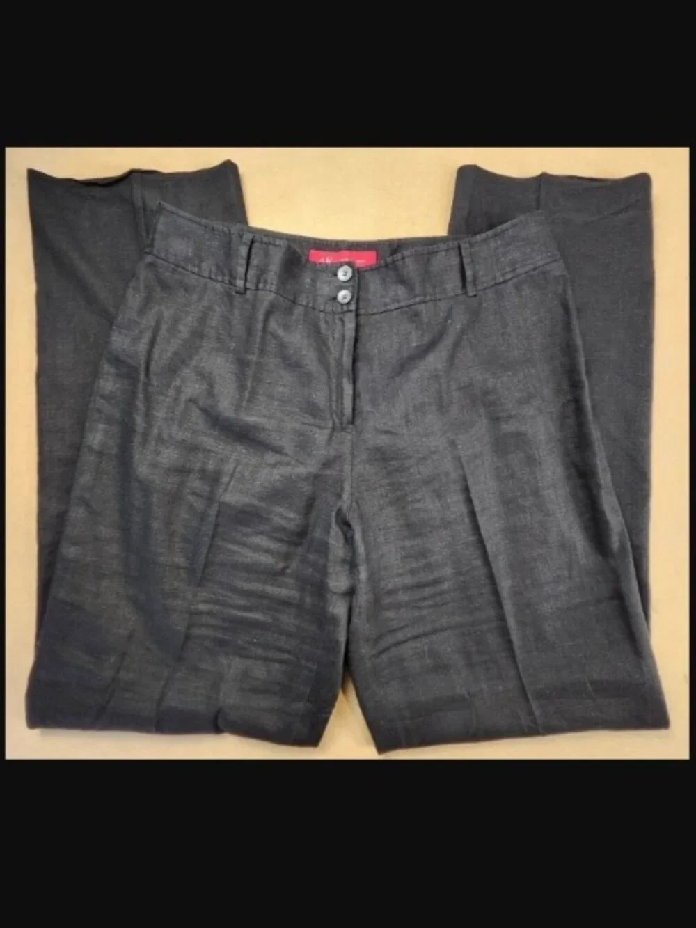Anne Klein Black Linen Pants Wide Leg size 10